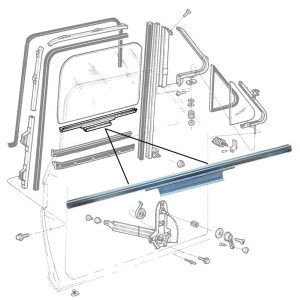 1967-72 Ford Truck door glass lift channel installation location.