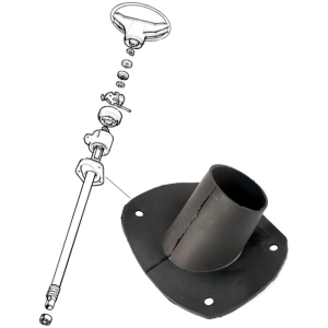 1965-78 Ford Truck steering column at floor seal installation location.