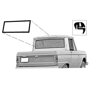 1966-77 Ford Bronco half cab rear window seal.