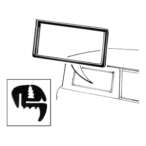 1966-77 Ford Bronco passenger side quarter window seal installation location.