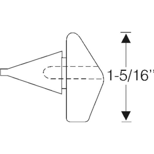 1950-60 Cadillac hood to fender ledge bumper with dimensions.