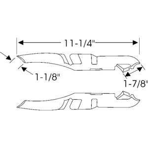 1963-64 Cadillac DeVille hood to cowl side seal kit dimensions.