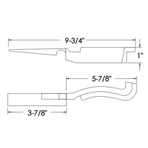 1961-62 Cadillac hood to cowl side extension seal kit dimensions.