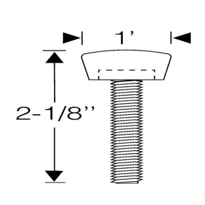 1965-66 Cadillac adjustable hood bumper dimensions.