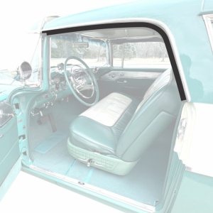 1955-57 Chevy Bel Air and Pontiac Star Chief 2 door hardtop wagon roof rail seal driver side installation location.