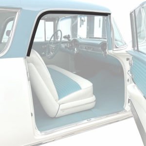 1955-57 Chevy Bel Air and Pontiac Star Chief 2 door hardtop wagon roof rail seal passenger side installation location.