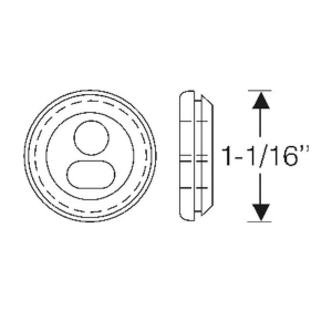 1951-53 Cadillac taillight wiring grommet dimensions.