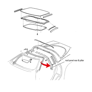 1997-2004 Chevy Corvette Targa Top Rear Seal.