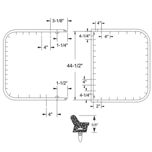 1955-59 Chevy & GMC Suburban Restoration Parts - Rear Barn Door Seal Kit #12-469D.