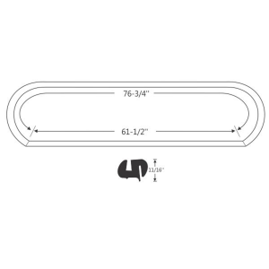 1960-64 Chevy Corvair Restoration Parts Back Window Seal - 10-372W