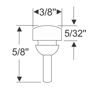 Rubber Stem Bumper - 1/4" Sheet Metal Hole - 3/8" Diameter Head - 3/16" Head Height