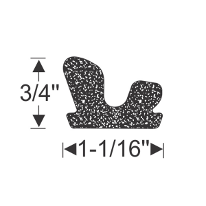 Universal Roof Rail Seal - 1-1/16" x 3/4" - Part #11-010X