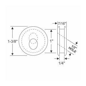 1950-56 Buick Restoration Parts Grommet - Emergency Brake Cable Through Frame - Part #06-033G.