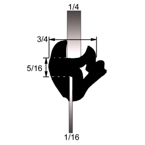 Windshield, Rear Window & Fixed Glass Seals Windshield / Rear Window / Fixed Glass Seal - 38-001W - Sample.