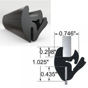 Windshield, Rear Window & Fixed Glass Seals Windshield / Rear Window / Fixed Glass Seal - 38-001W - Sample.