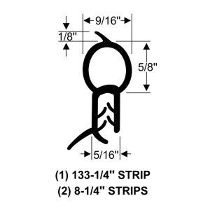 1984-88 Pontiac Fiero Restoration Parts Front Trunk "Frunk" Seal - #16-097T.