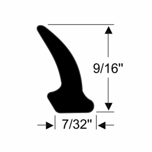 9/16" x 7/32" Dense Rubber Extrusion Seal - Part #10-550X.