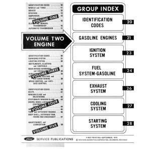 1971 Ford Car Shop Manual 5 Volumes - Part #DPRF-22-71SM.