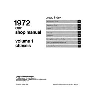 1972 Ford Car Shop Manual 5 Volumes - Part #DPRF-23-72SM.