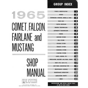 1965 Ford Mustang / Falcon / Fairlane & Mercury Comet Shop Manual - Part #DPRF-33-65SM.