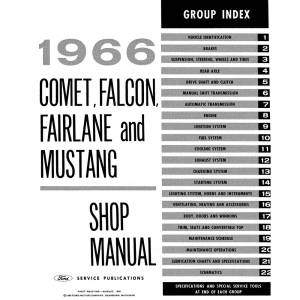 1966 Ford Mustang / Falcon / Fairlane & Mercury Comet Shop Manual - Part #DPRF-34-66SM.