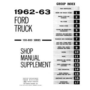 1962-63 Ford Truck Shop Manual Supplement - Part #DPRF-89-63TSM-SUPP.