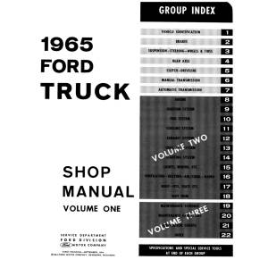 1965 Ford Truck Shop Manual (3 Volume Set) - Part #DPRF-91-65TSM.