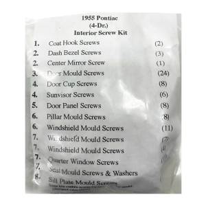 1955 Pontiac Restoration Parts Interior Screw Kit - 122 pc. - Part #19-167K.