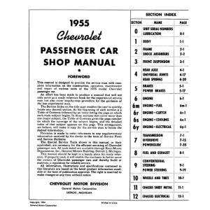 1955 Chevy Car Shop Manual - Part #DPRGM-58-55SM.