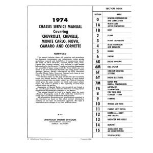 1974 Chevy Car Shop Manual - Part #DPRGM-155-74SM.