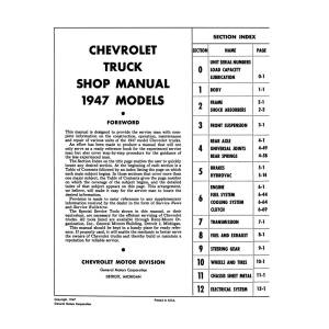 1947 Chevy & GMC Truck Shop Manual - Part #DPRGM-74-47TSM.