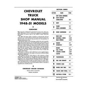 1948-53 Chevrolet Truck Shop Manual - Part #DPRGM-75-53TSM.