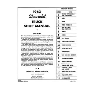 1963 Chevrolet Truck & Suburban Shop Manual - Part #DPRGM-81-63TSM.