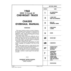 1968 Chevrolet Truck Chassis Overhaul Manual (Series 10-60) - Part #DPRGM-83-68TOM.