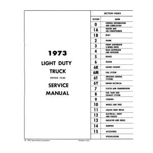 1973 Chevrolet Truck / Suburban / Blazer Service Manual - Part #DPRGM-88-73TSM.