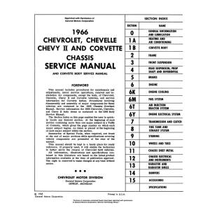 1966 Chevrolet Chassis Service Manual - Part #DPRGM-63-66SM.