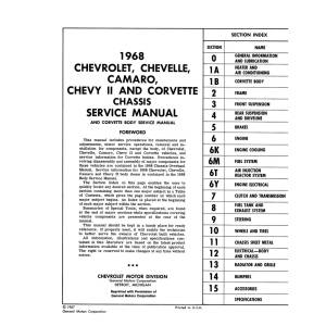 1968 Chevrolet Chassis Service Manual - Part #DPRGM-65-68SM.