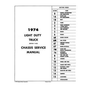 1974 Chevrolet Truck & Blazer Service Manual - Part #DPRGM-153-74TSM.
