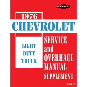 1976 Chevrolet Truck & Blazer Service & Overhaul Manual - Part #DPRGM-153-76SOM-SUP.