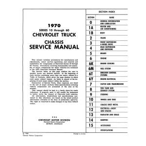1970 Chevrolet Truck / Blazer / Suburban / Van Chassis Service Manual - Part #DPRGM-85-70TSM.