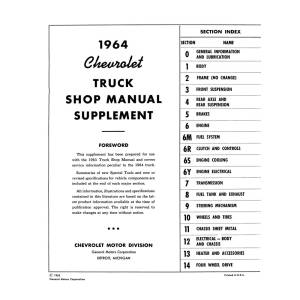 1964 Chevy Truck & Suburban Shop Manual Supplement to 1963 Chevy Truck Shop Manual - Part #DPRGM-81-64TSM-SUP.