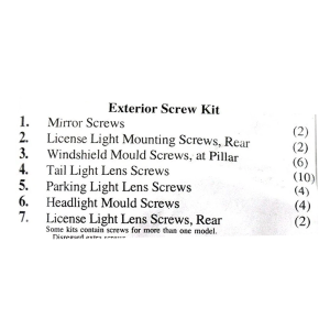 1966 Chevy Chevelle Restoration Parts Exterior Screw Kit - 30 pc. - Part #19-271K.