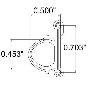 Beltline Weatherstrip - Also Called Window Sweeps, Felts or Fuzzies - Rigid - Inner or Outer - 3/4" Tall 1/2" Wide.