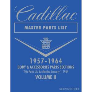 1957 - 1964 Cadillac Master Parts List - 2 Vol Set - Part #DPRGM-147-57PB.
