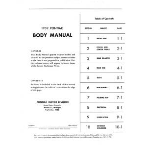 1959 Pontiac Body Shop Manual (Print) - Part #DPRGM-130-59BSM.