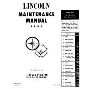 1956-57 Lincoln Maintenance Manual (Print) - Part #DPRF-56-56SM-6076.